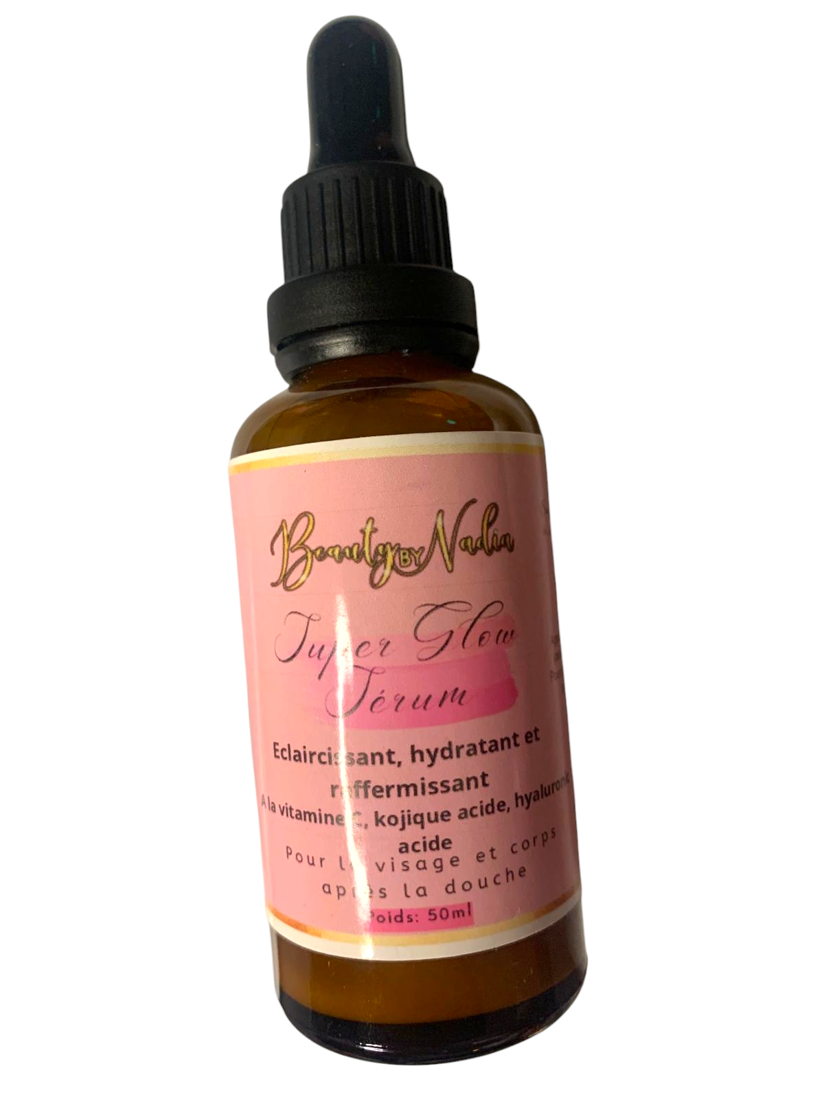 Serum ´super glow’ à hyaluronic acid, collagène, gluathathione, kojique acide, salicylique acide, alpha arbutin, vitamine C et E