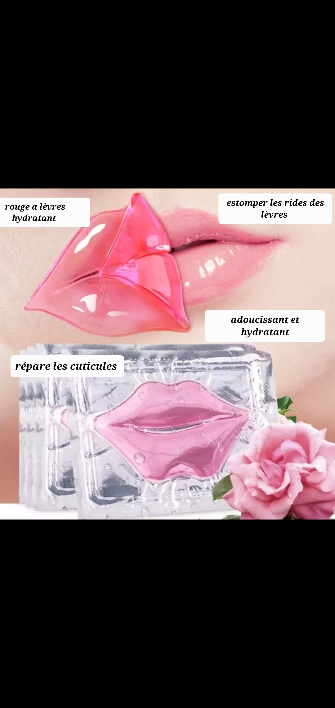 Masque hydratant au crystals de collagene pour les levres