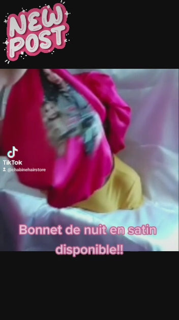 Charger la vidéo : 💖Bonnet réversible en satin💖