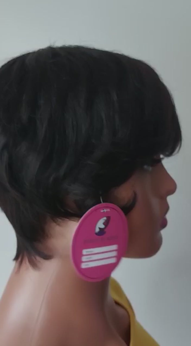 Charger la vidéo : Perruque bob naturel avec frange