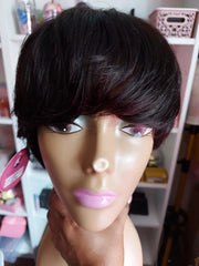 Perruque pixie bordeau 8pouces