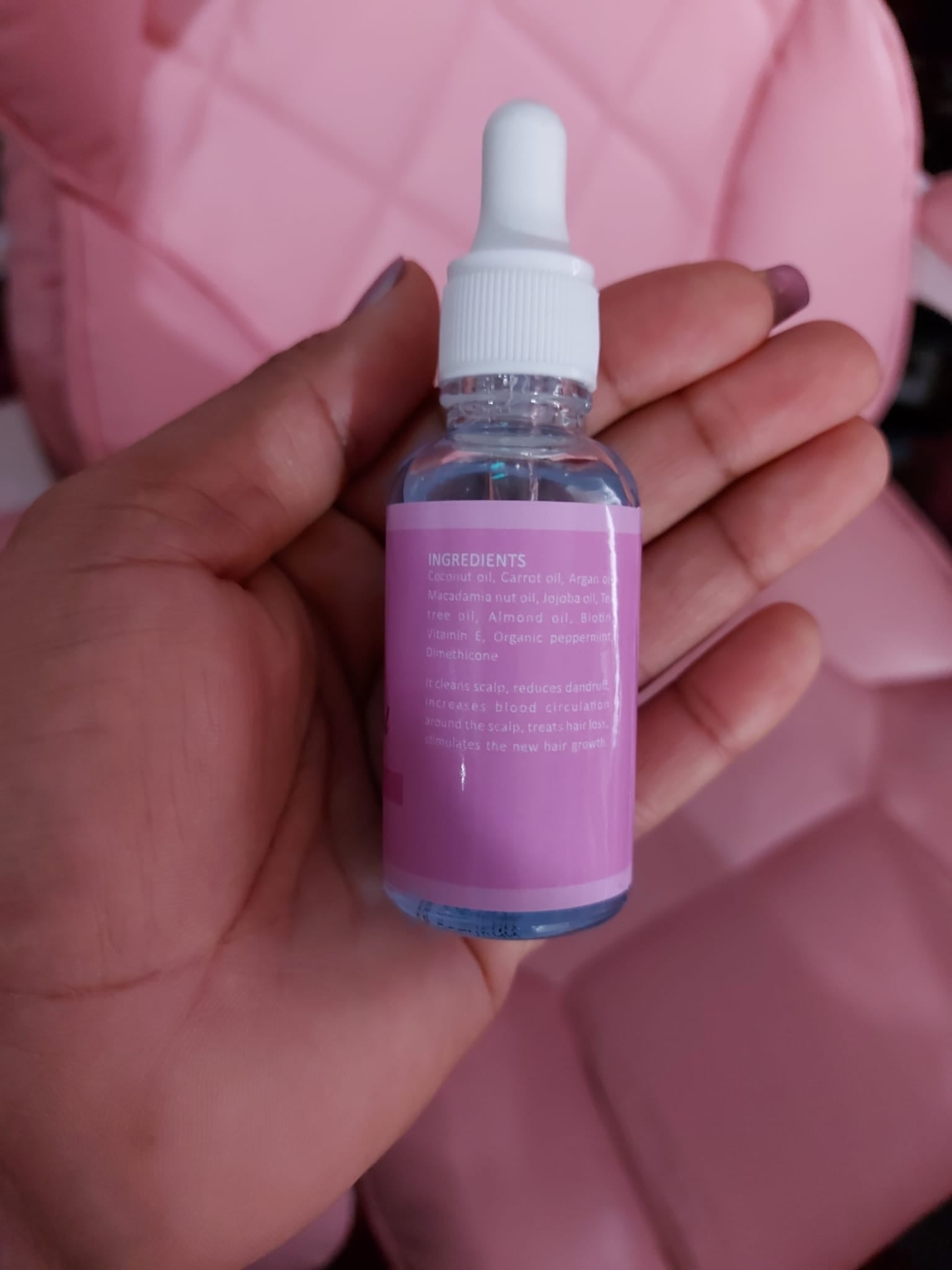 Huile pour croissance des cheveux