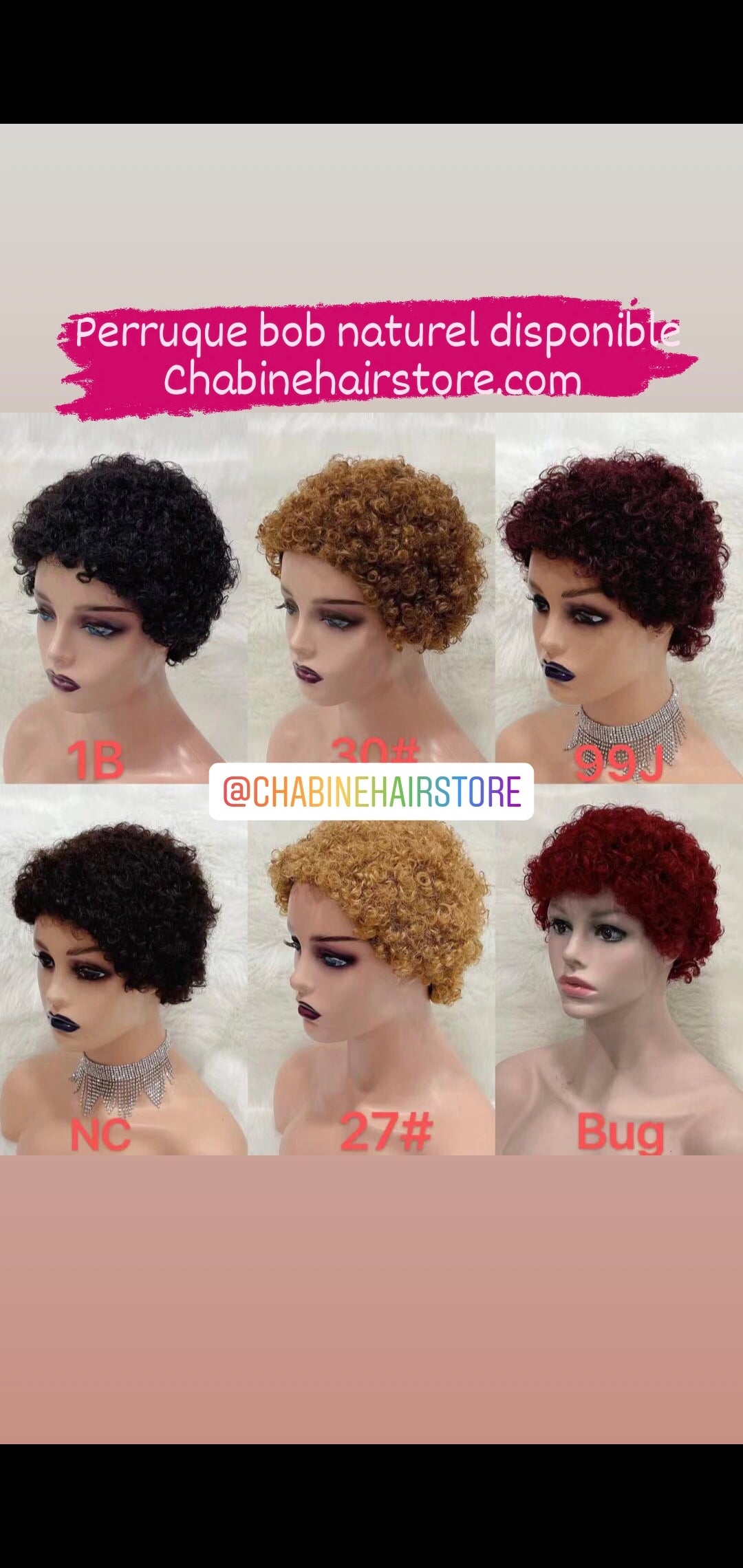 Perruque bob naturel