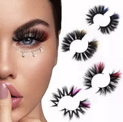 Cils mink avec couleur